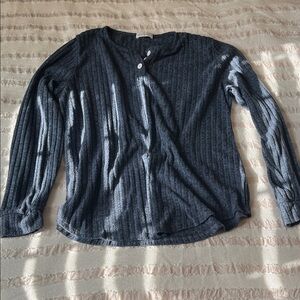 Blue Long Sleeve Henley Top